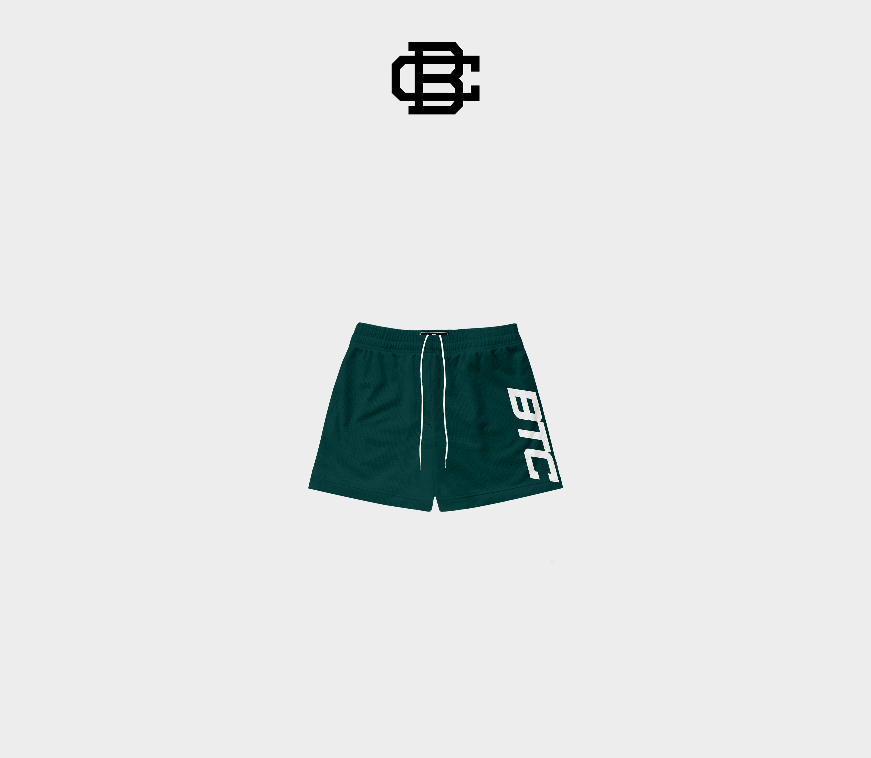 DARK TEAL "LOGO" SHORTS