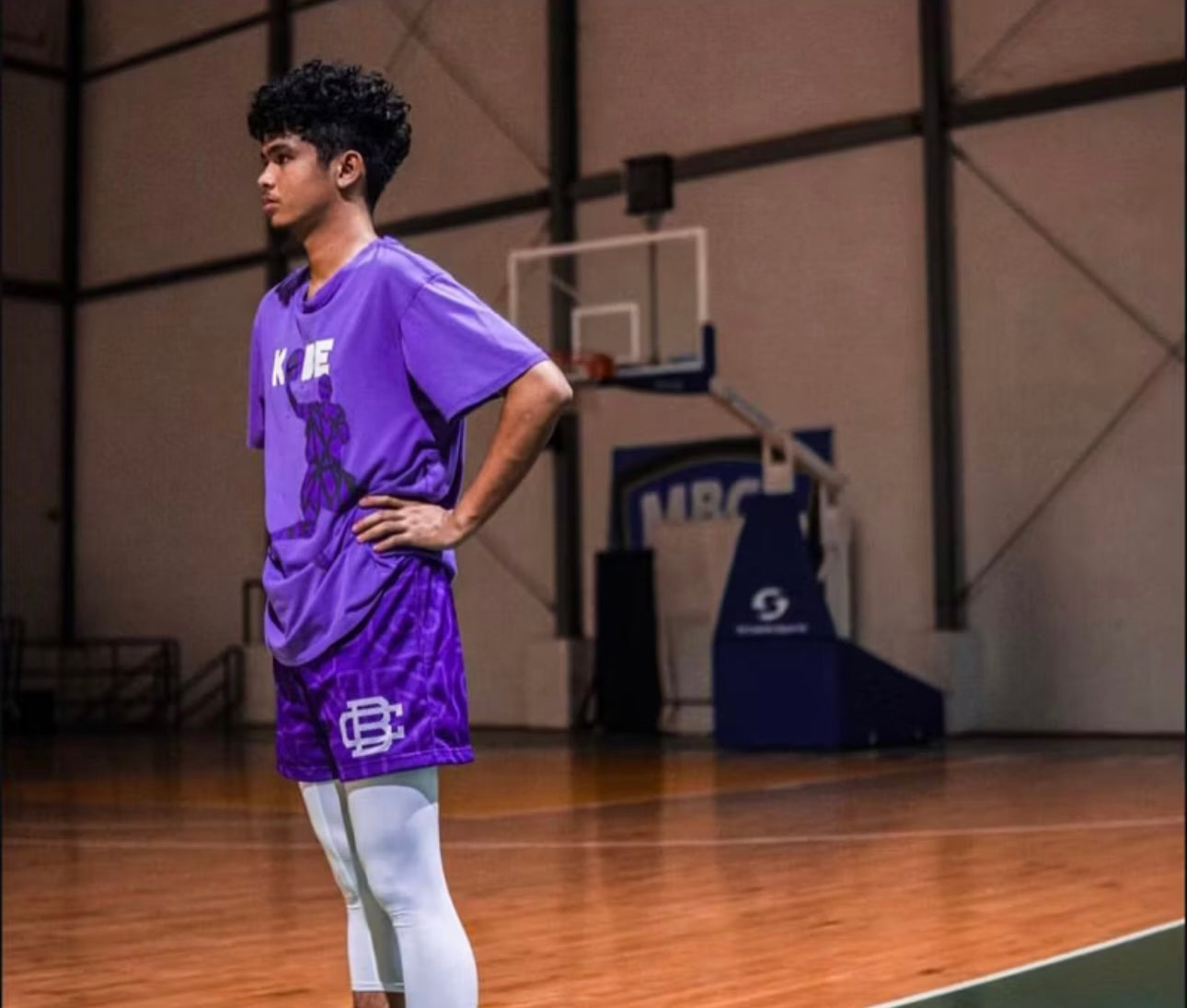 8.24 PURPLE "LOGO" SHORTS