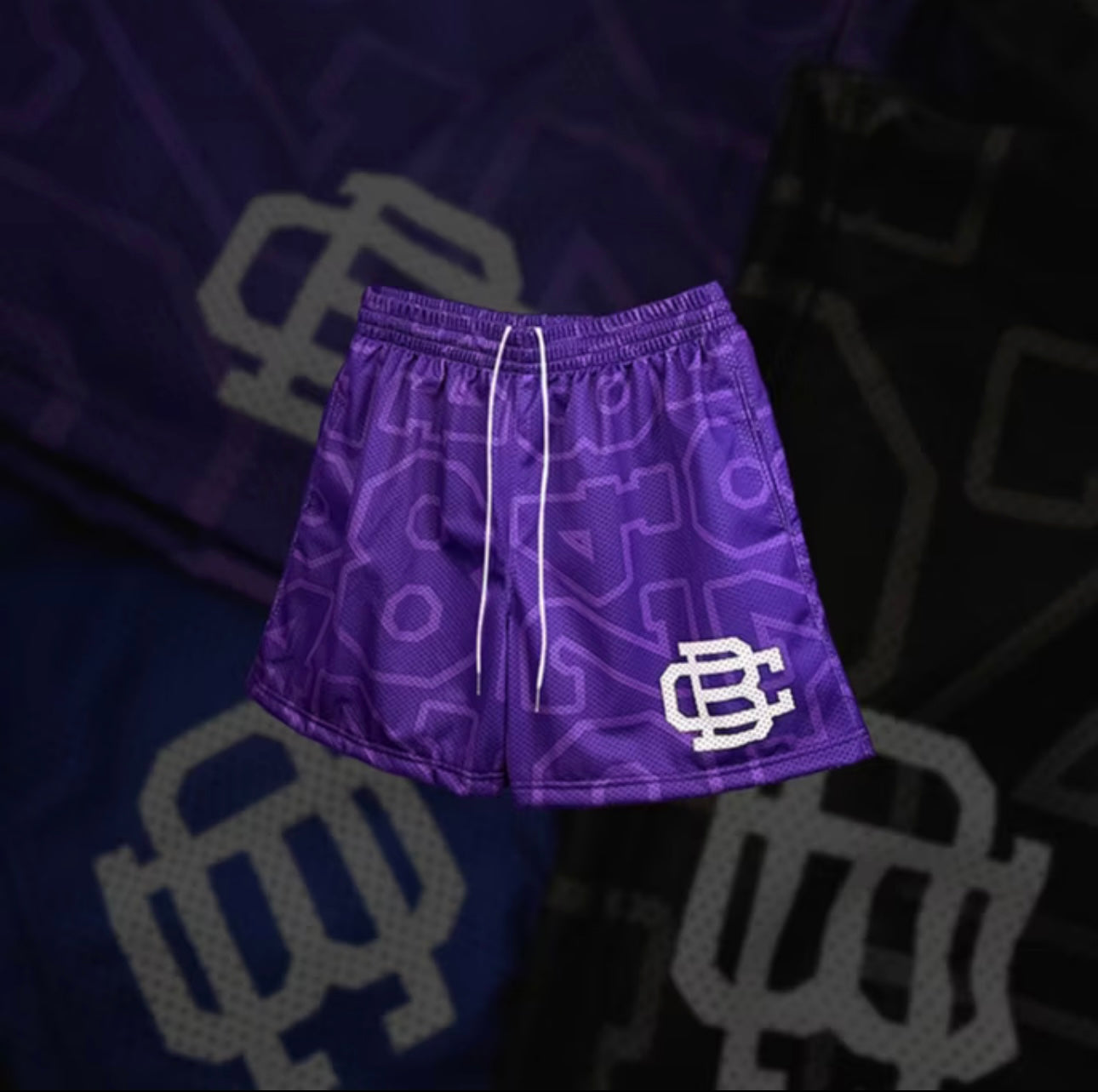 8.24 PURPLE "LOGO" SHORTS