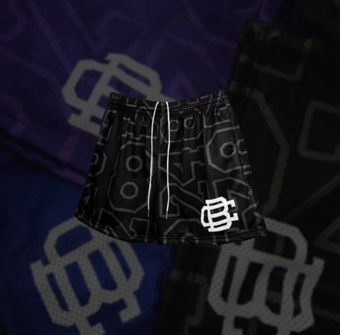 8.24 BLACK "LOGO" SHORTS