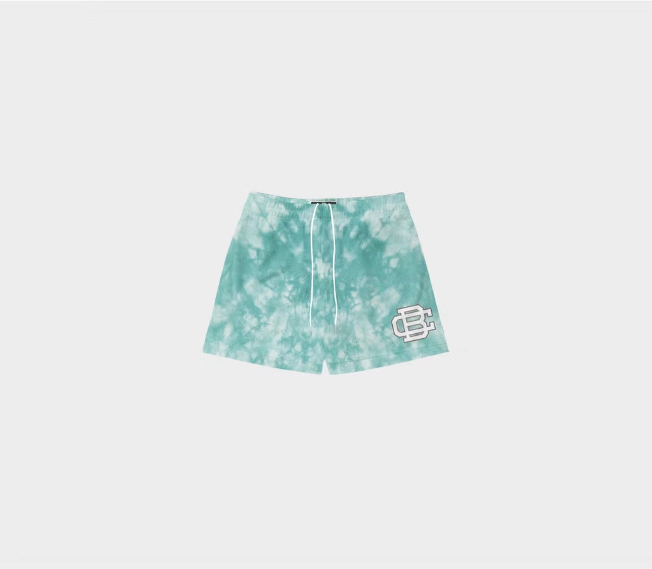MINT TIE DYE "LOGO" SHORTS
