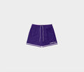 PURPLE WITH WHITE STRIPES "LOGO" SHORTS