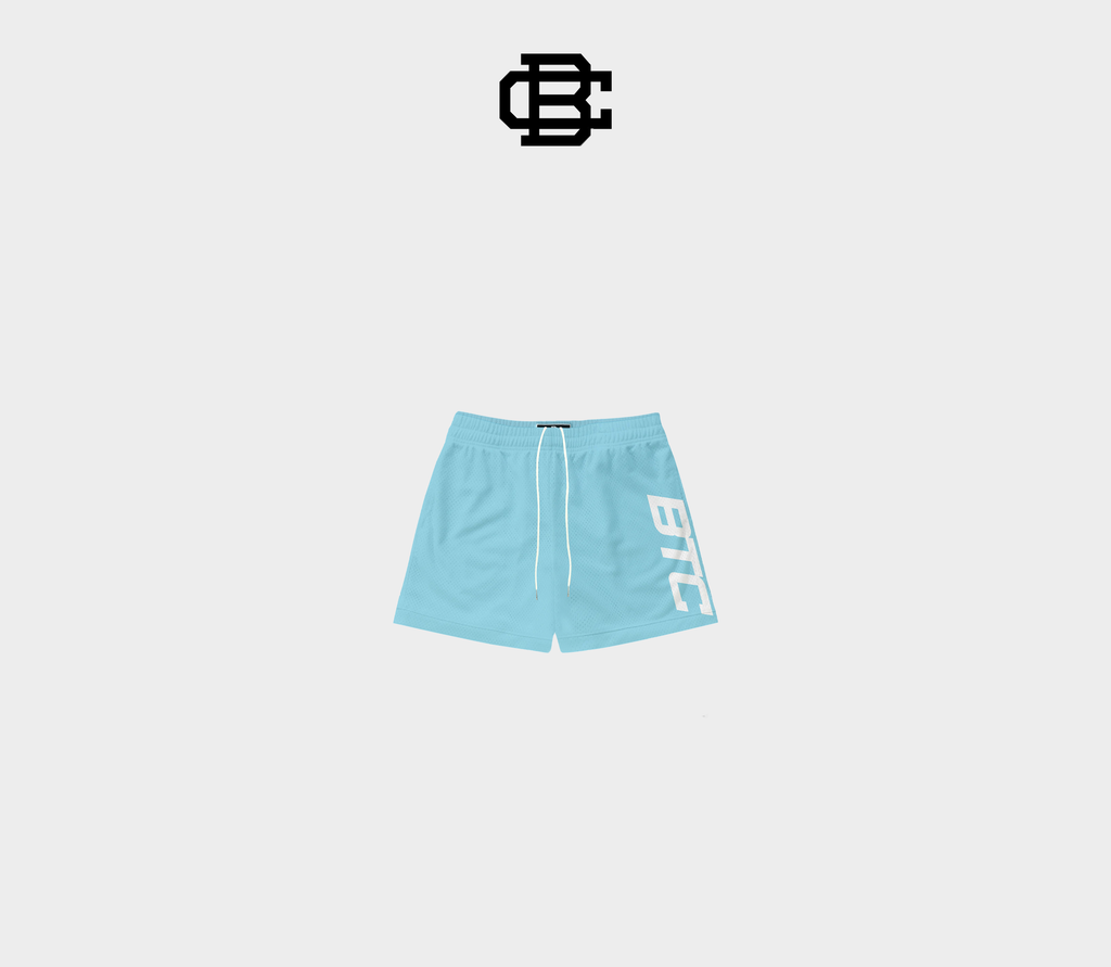 POWDER BLUE "LOGO" SHORTS