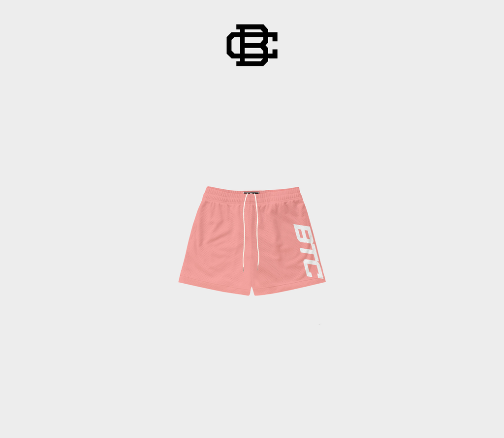 SALMON PINK "LOGO" SHORTS