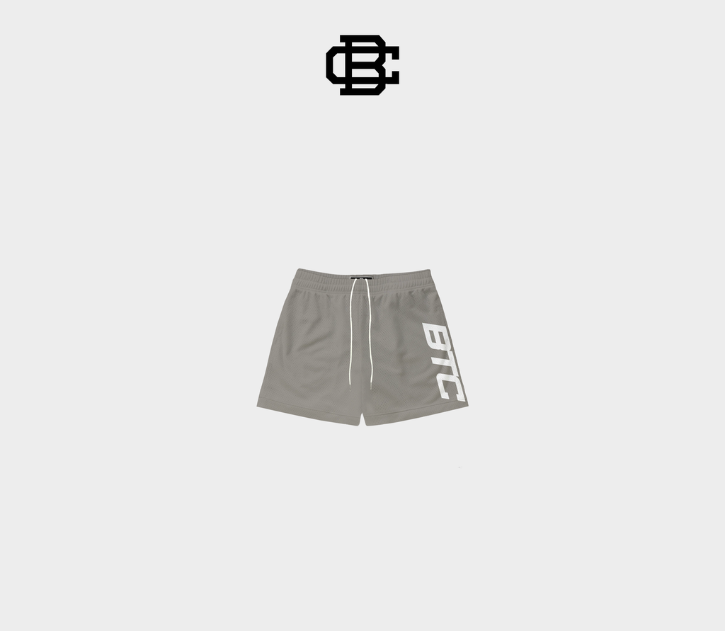 STONE GREY "LOGO" SHORTS